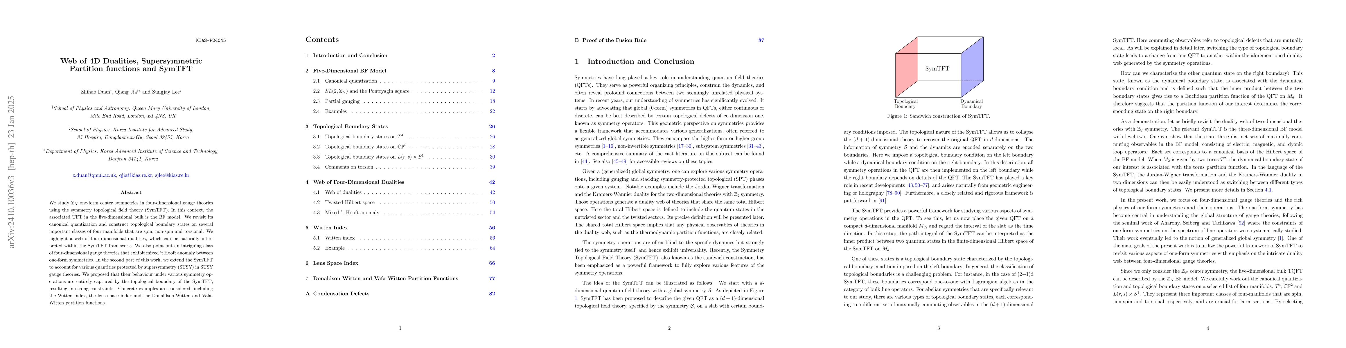 Thumbnail for Web of Four-Dimensional Dualities and Symmetry Topological Field
  Theories