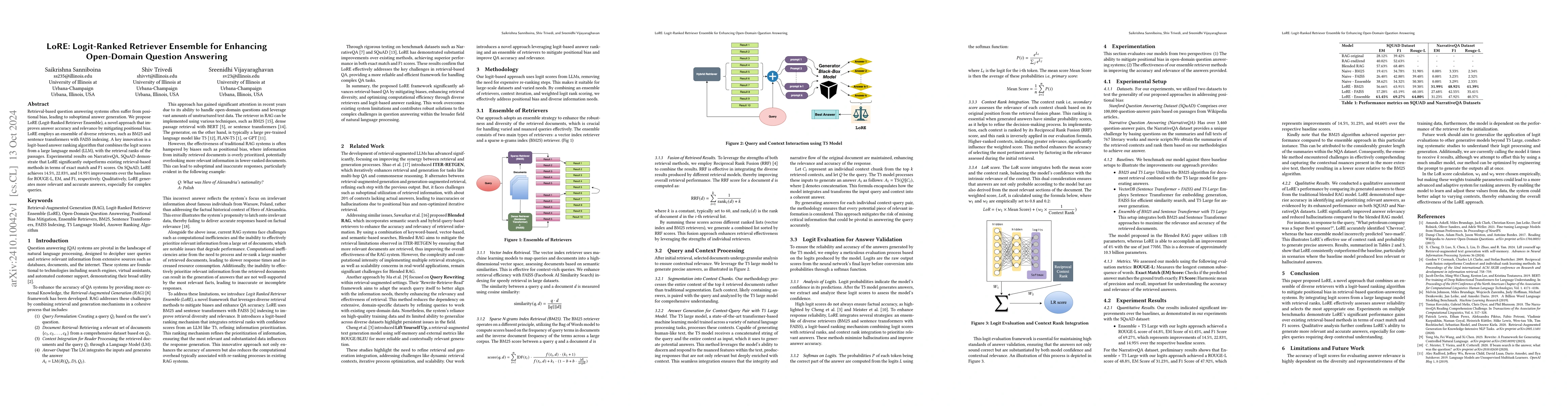 Thumbnail for LoRE: Logit-Ranked Retriever Ensemble for Enhancing Open-Domain Question
  Answering