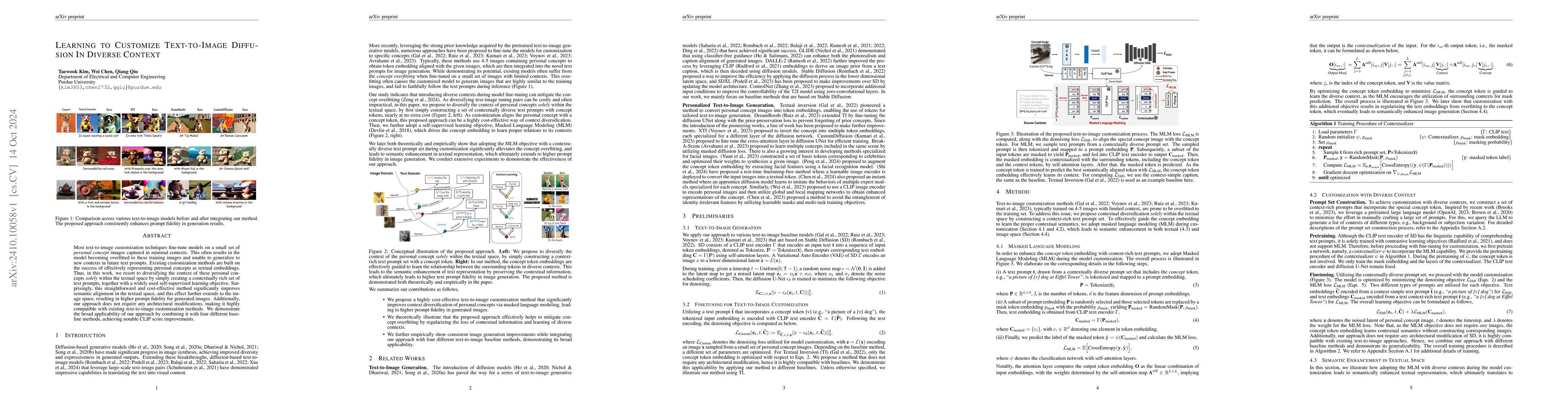 Thumbnail for Learning to Customize Text-to-Image Diffusion In Diverse Context