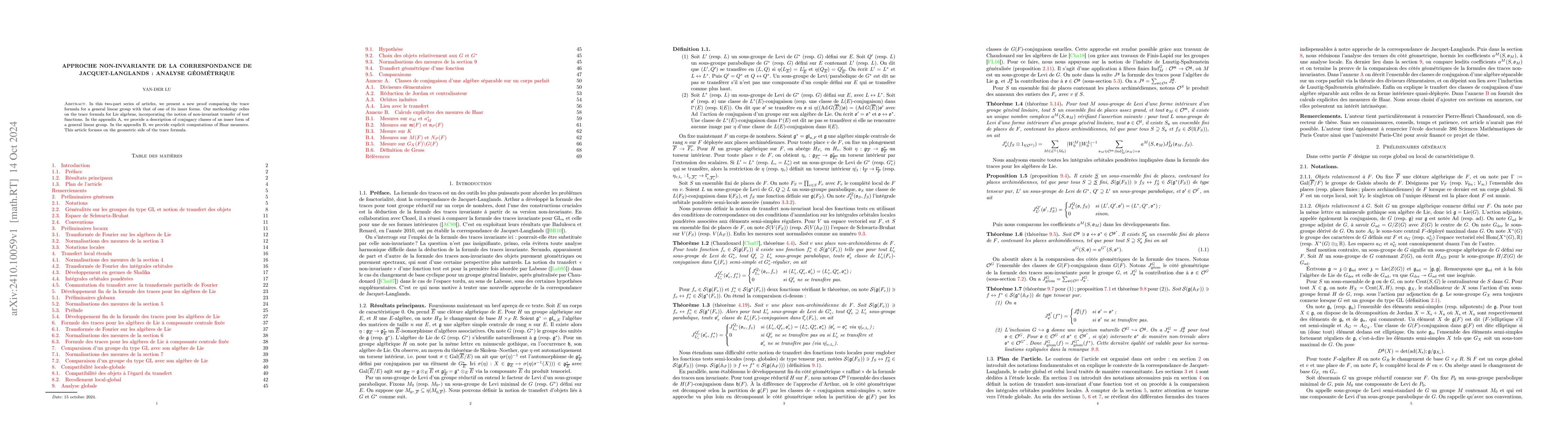 Thumbnail for Approche non-invariante de la correspondance de Jacquet-Langlands:
  analyse géométrique