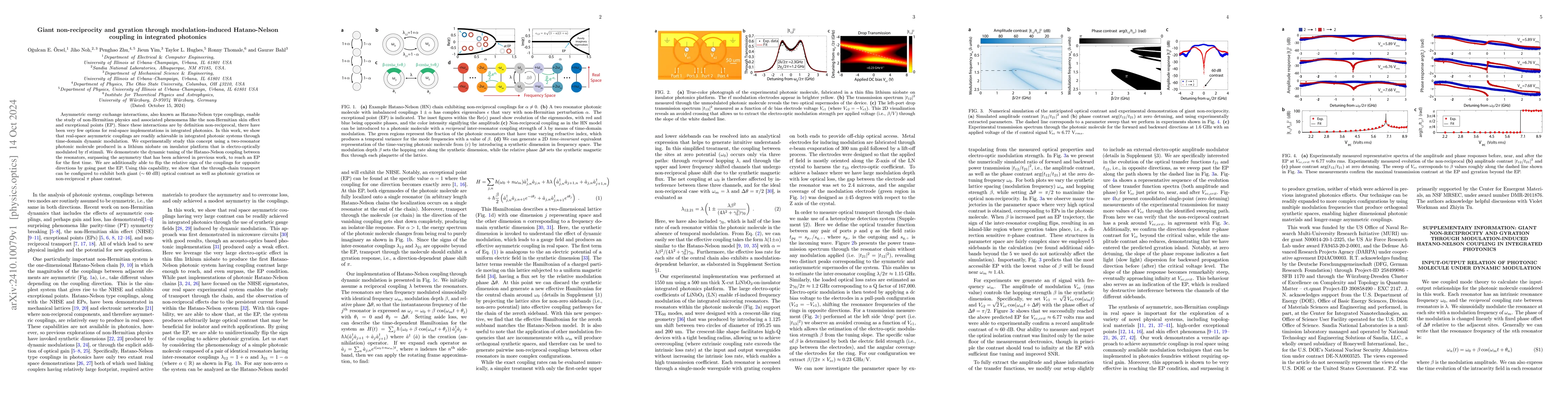 Thumbnail for Giant non-reciprocity and gyration through modulation-induced
  Hatano-Nelson coupling in integrated photonics