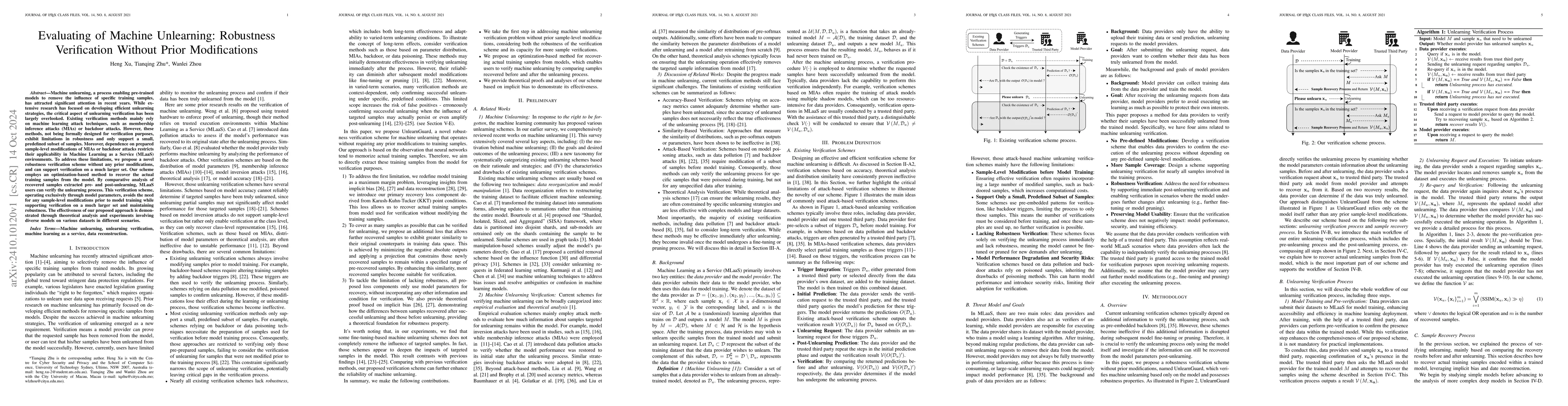 Thumbnail for Evaluating of Machine Unlearning: Robustness Verification Without Prior
  Modifications