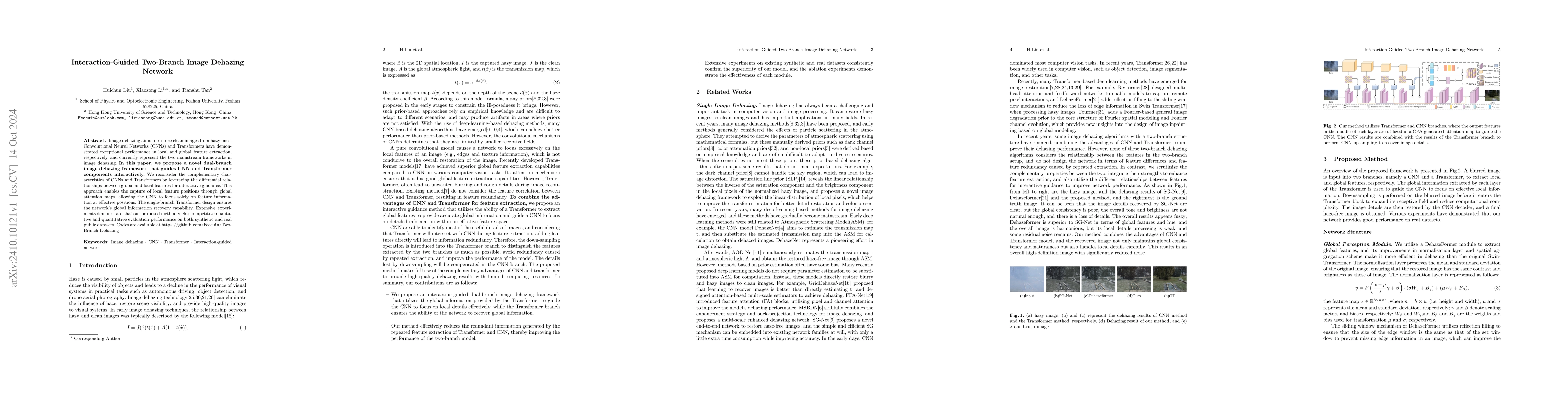 Thumbnail for Interaction-Guided Two-Branch Image Dehazing Network