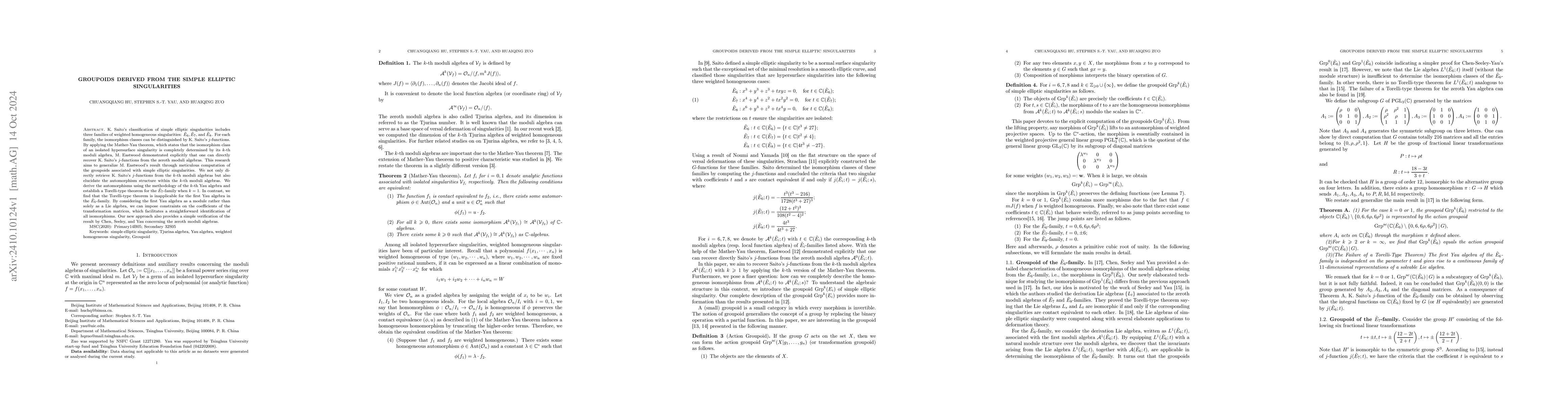 Thumbnail for Groupoids derived from the simple elliptic singularities