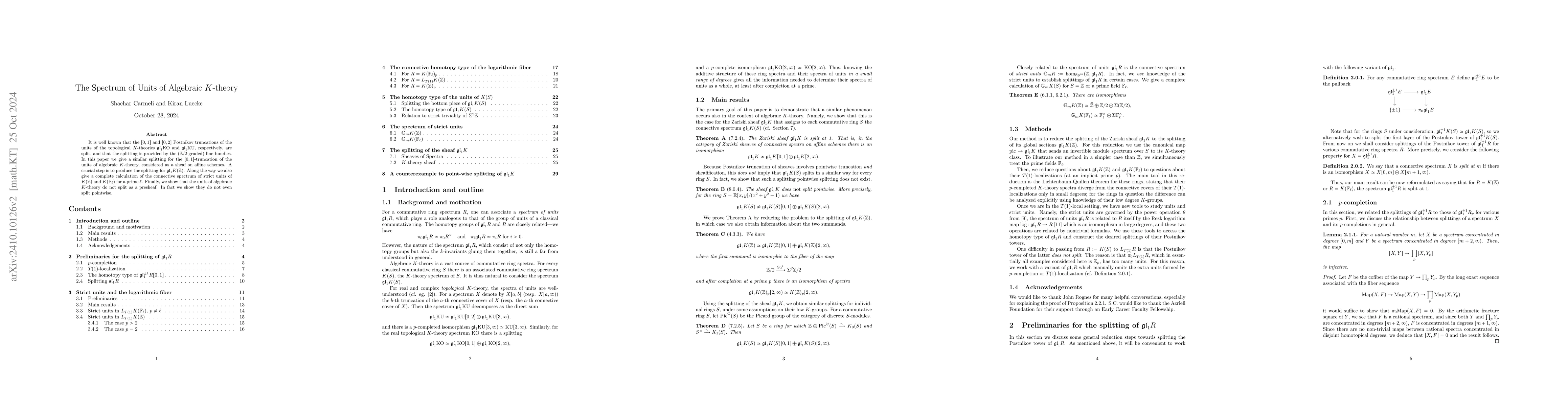 Thumbnail for The spectrum of units of algebraic $K$-theory