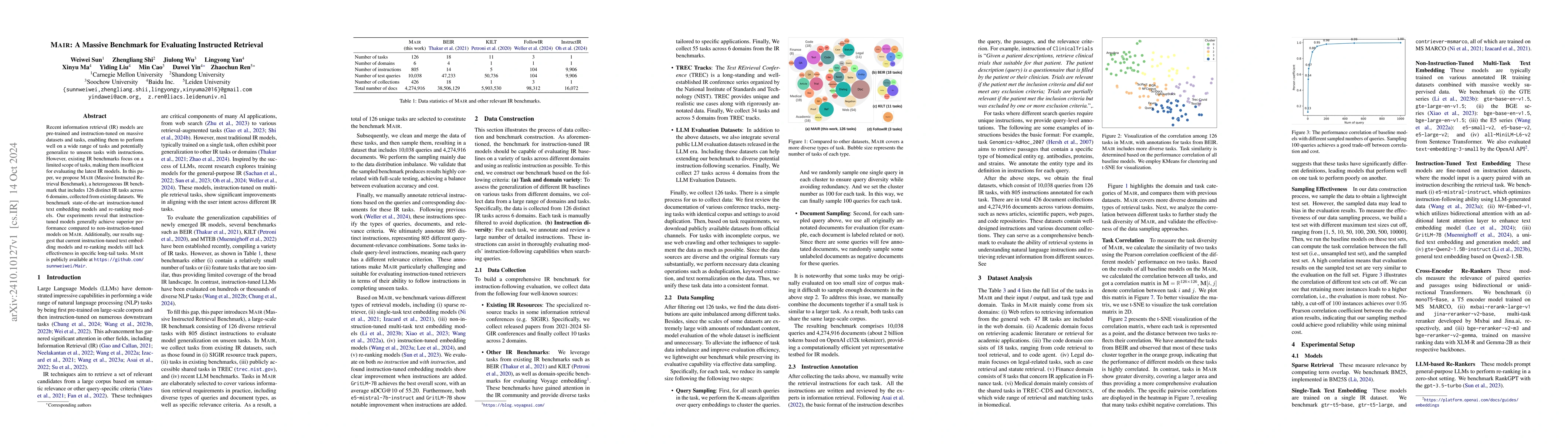 Thumbnail for MAIR: A Massive Benchmark for Evaluating Instructed Retrieval