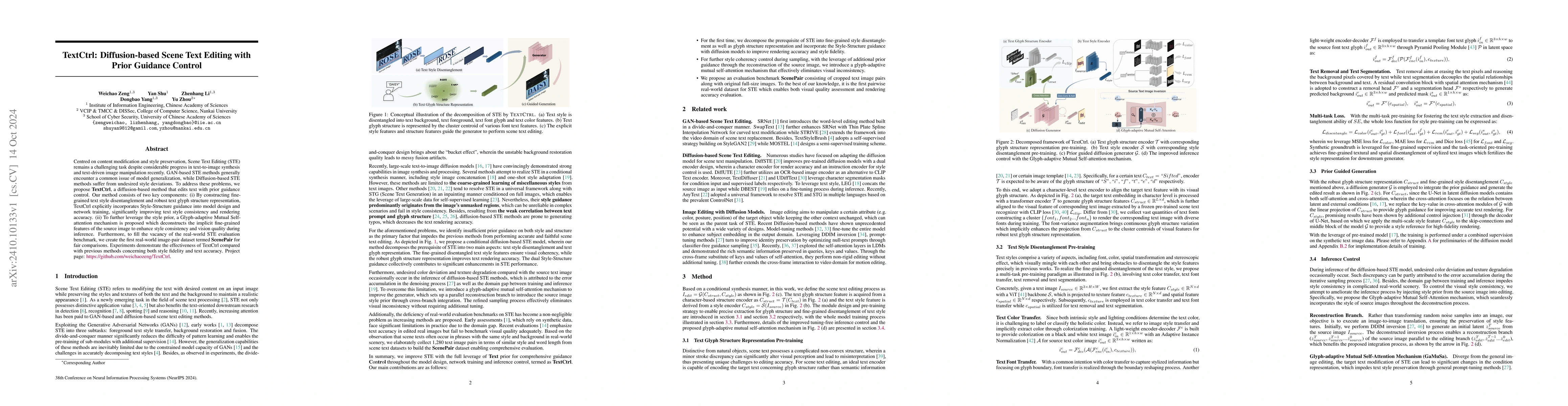 Thumbnail for TextCtrl: Diffusion-based Scene Text Editing with Prior Guidance Control