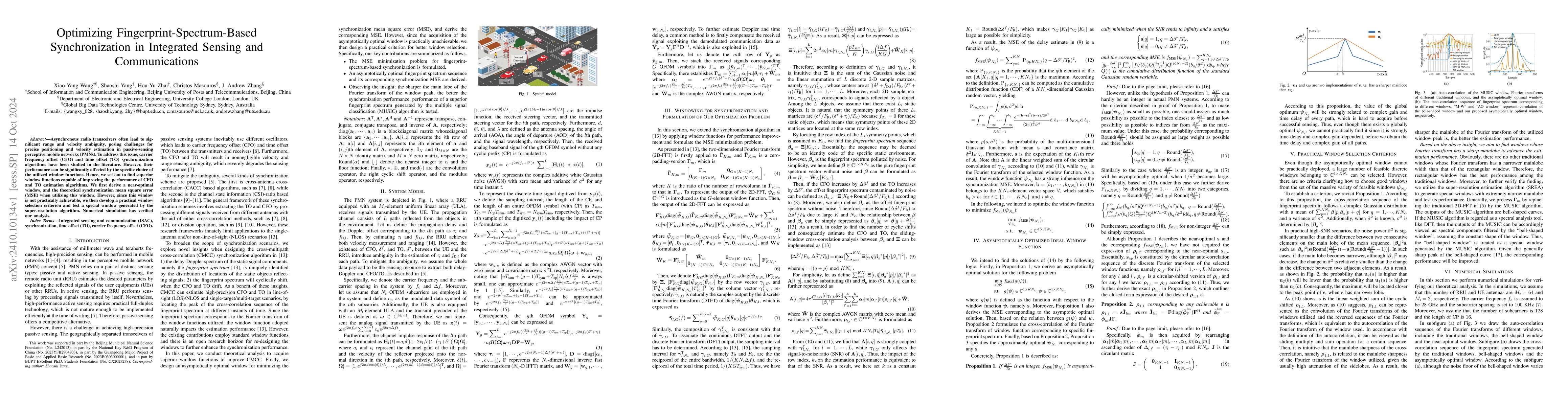 Thumbnail for Optimizing Fingerprint-Spectrum-Based Synchronization in Integrated
  Sensing and Communications