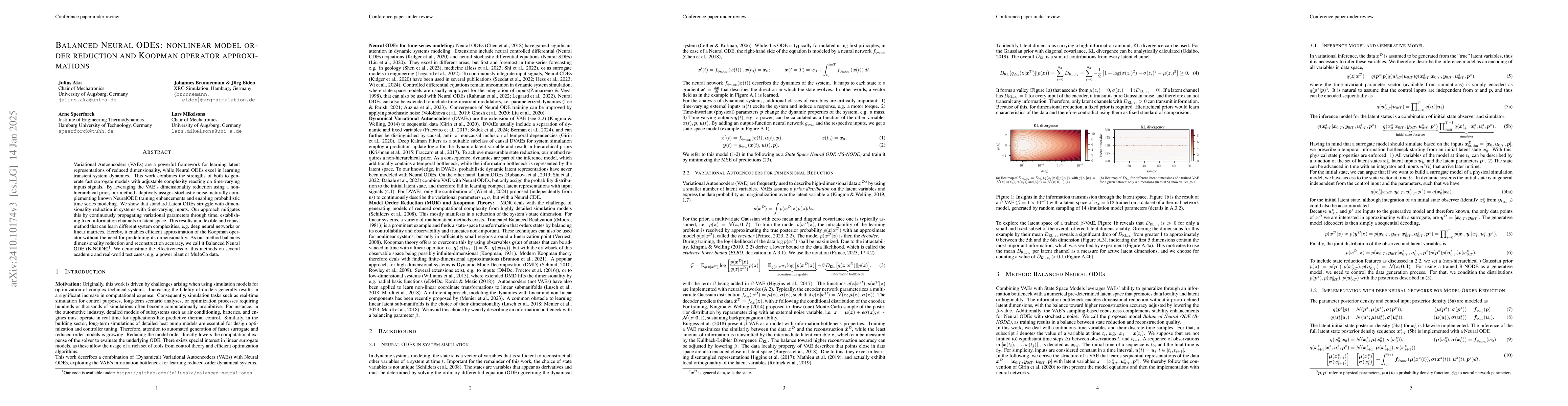 Thumbnail for Balanced Neural ODEs: nonlinear model order reduction and Koopman
  operator approximations