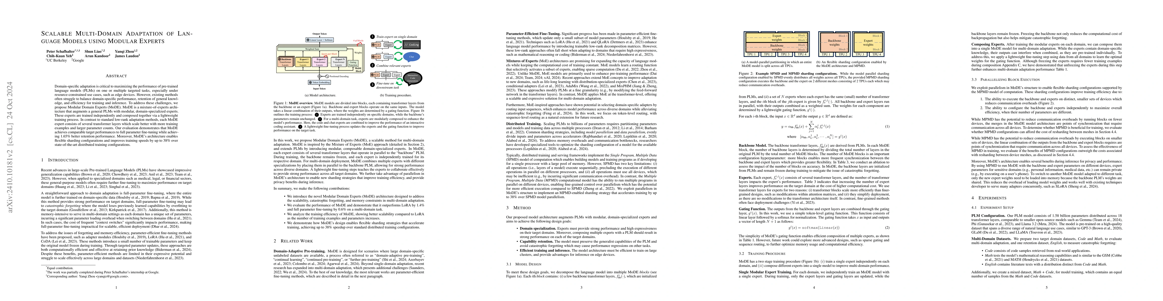 Thumbnail for Scalable Multi-Domain Adaptation of Language Models using Modular
  Experts