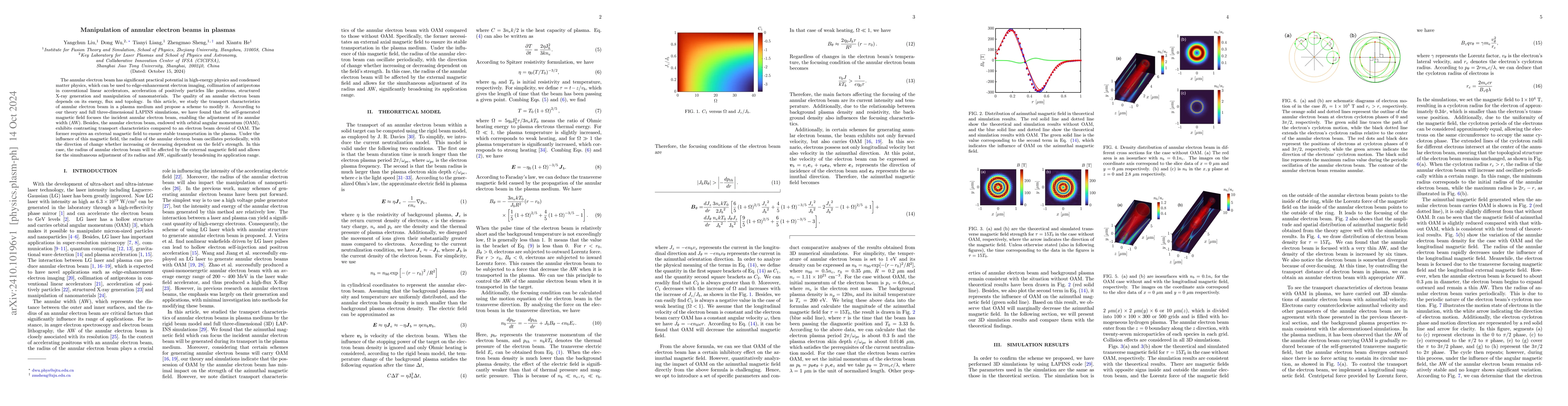 Thumbnail for Manipulation of annular electron beams in plasmas