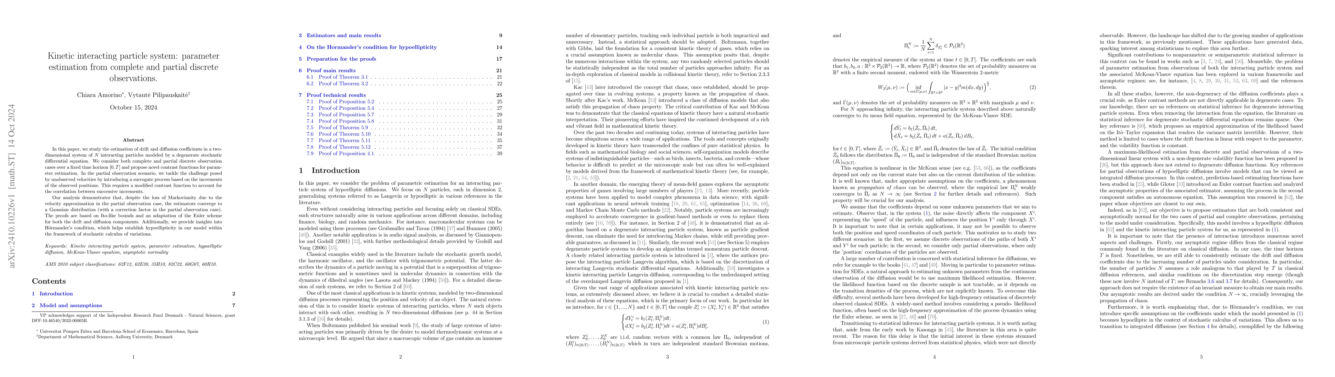 Thumbnail for Kinetic interacting particle system: parameter estimation from complete
  and partial discrete observations
