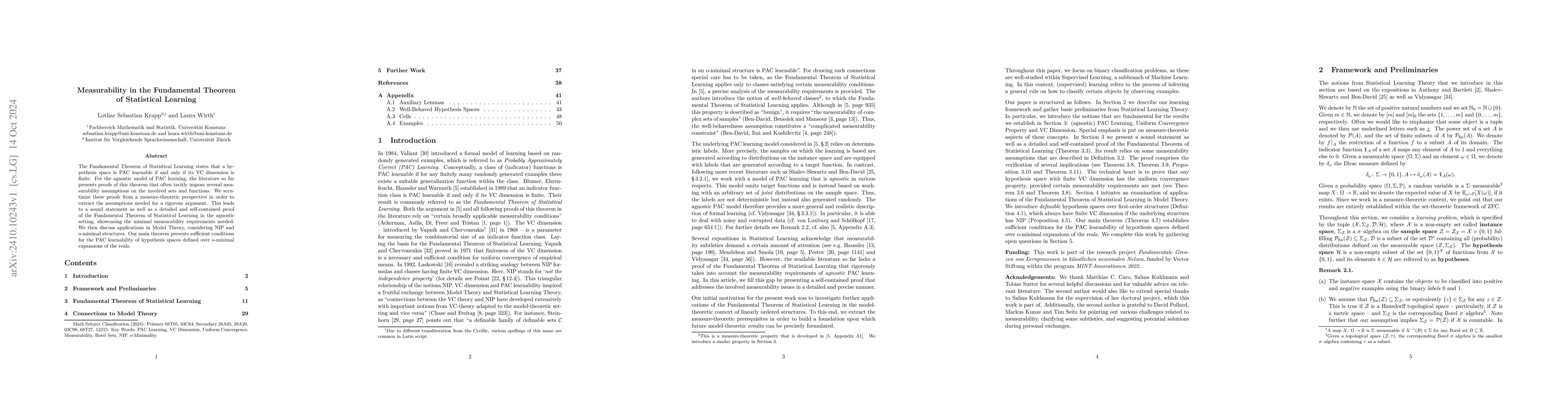 Thumbnail for Measurability in the Fundamental Theorem of Statistical Learning