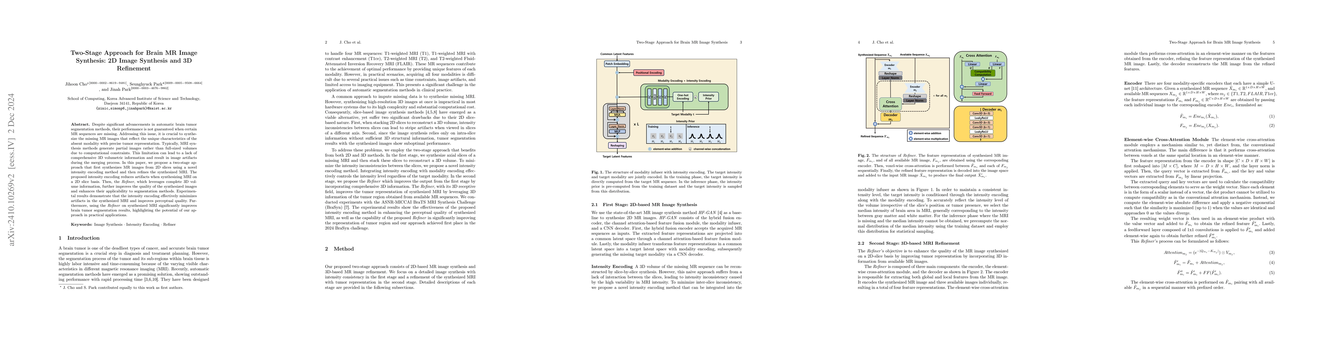 Thumbnail for Two-Stage Approach for Brain MR Image Synthesis: 2D Image Synthesis and
  3D Refinement