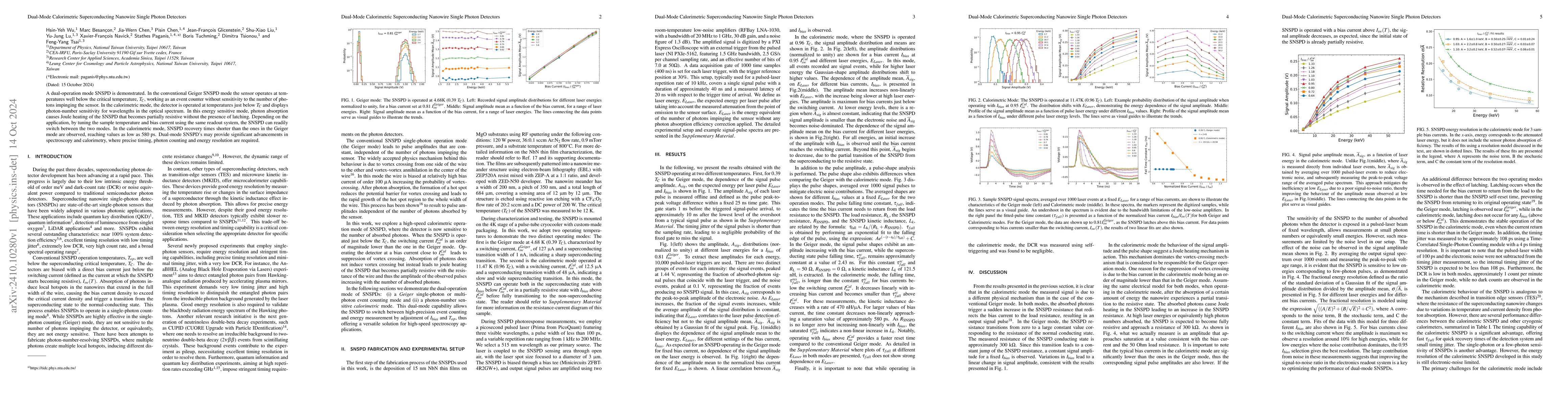Thumbnail for Dual-Mode Calorimetric Superconducting Nanowire Single Photon Detectors