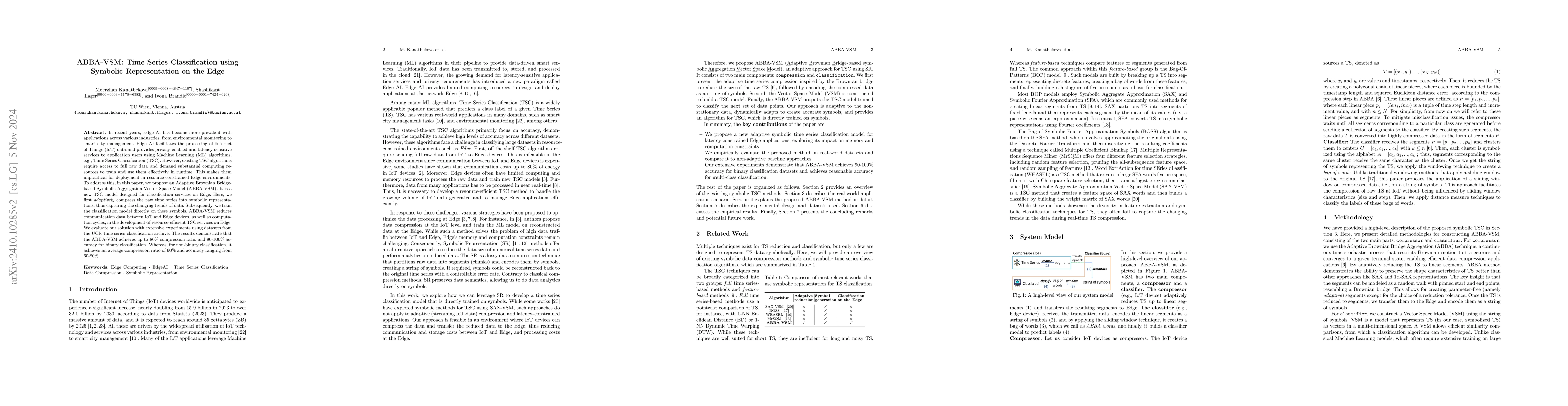 Thumbnail for ABBA-VSM: Time Series Classification using Symbolic Representation on
  the Edge