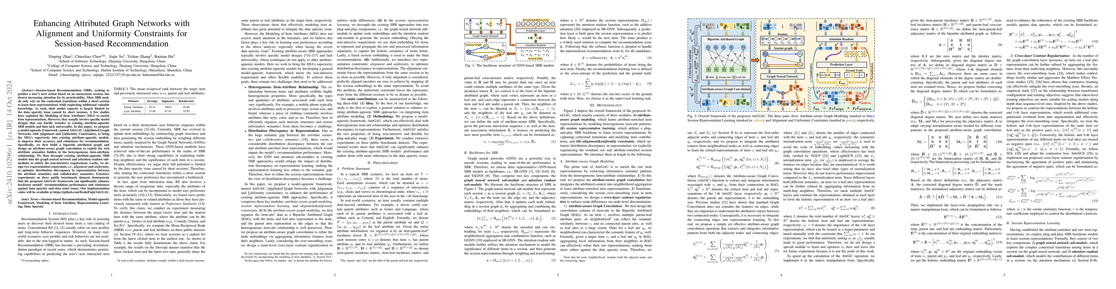 Thumbnail for Enhancing Attributed Graph Networks with Alignment and Uniformity
  Constraints for Session-based Recommendation