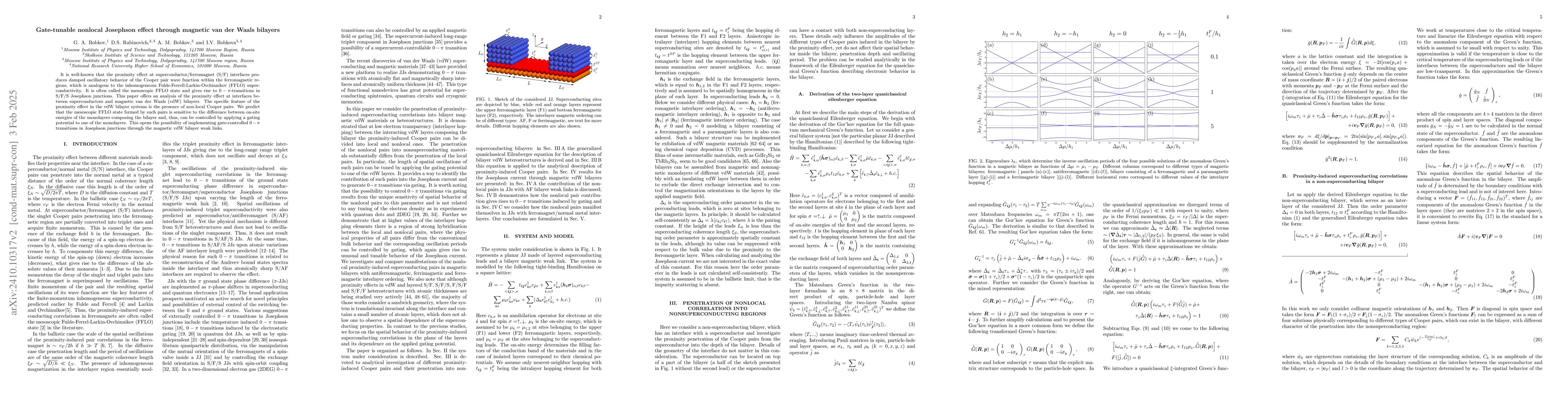 Thumbnail for Gate-tunable nonlocal Josephson effect through magnetic van der Waals
  bilayers