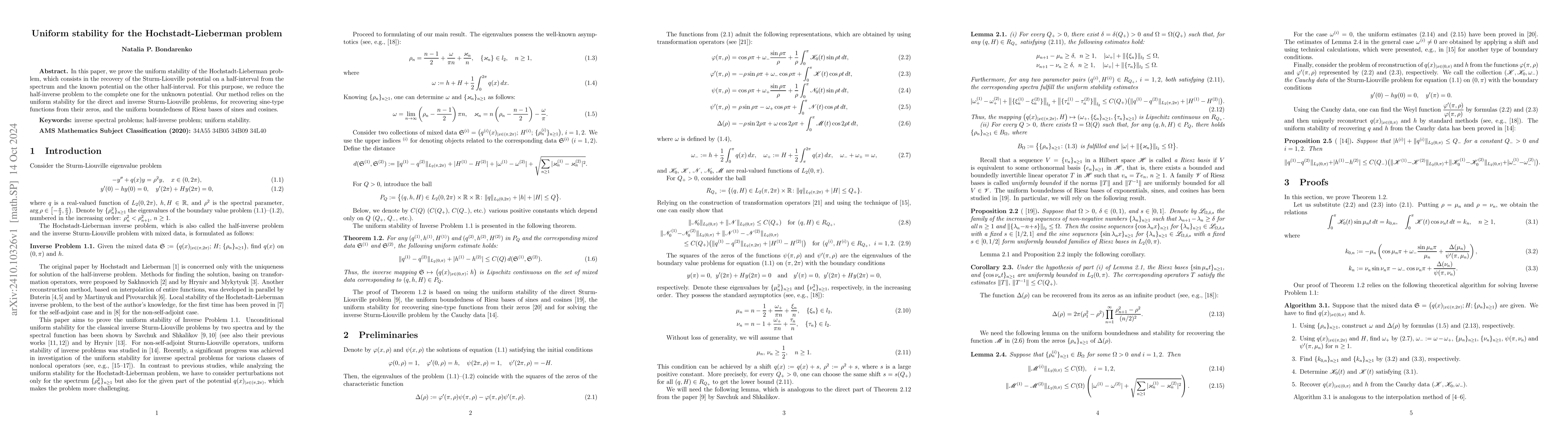 Thumbnail for Uniform stability for the Hochstadt-Lieberman problem