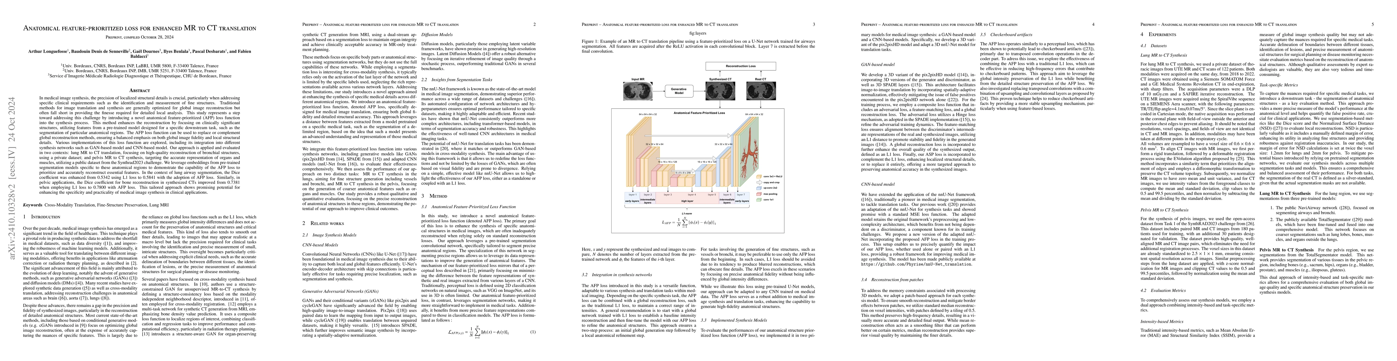 Thumbnail for Anatomical feature-prioritized loss for enhanced MR to CT translation