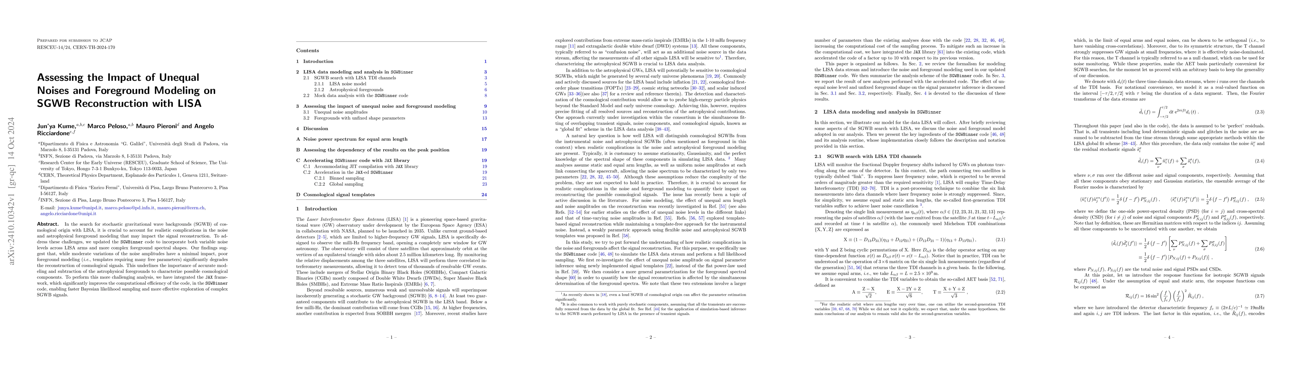 Thumbnail for Assessing the Impact of Unequal Noises and Foreground Modeling on SGWB
  Reconstruction with LISA