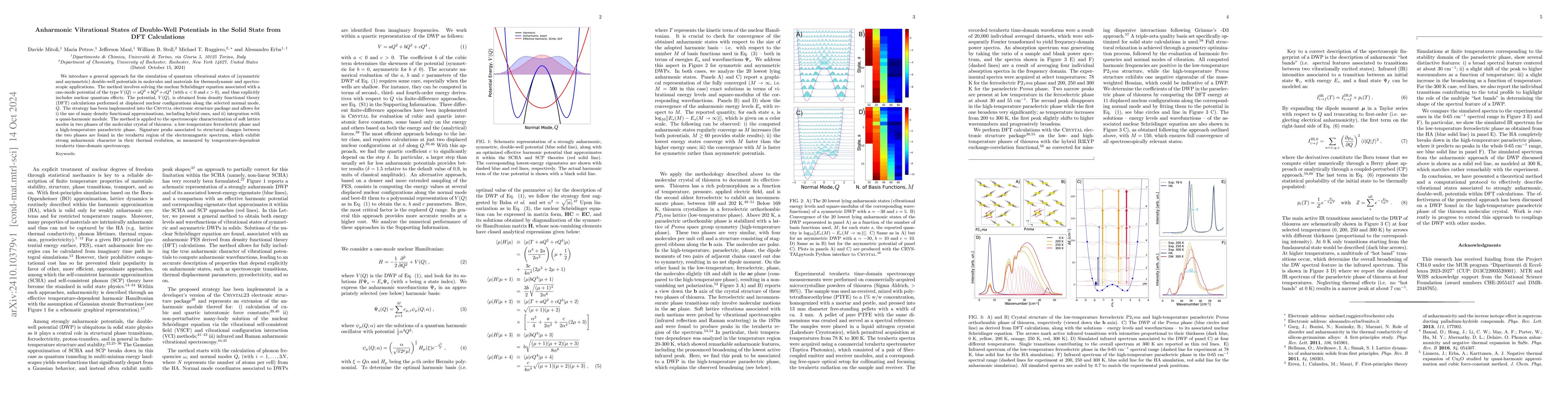 Thumbnail for Anharmonic Vibrational States of Double-Well Potentials in the Solid
  State from DFT Calculations