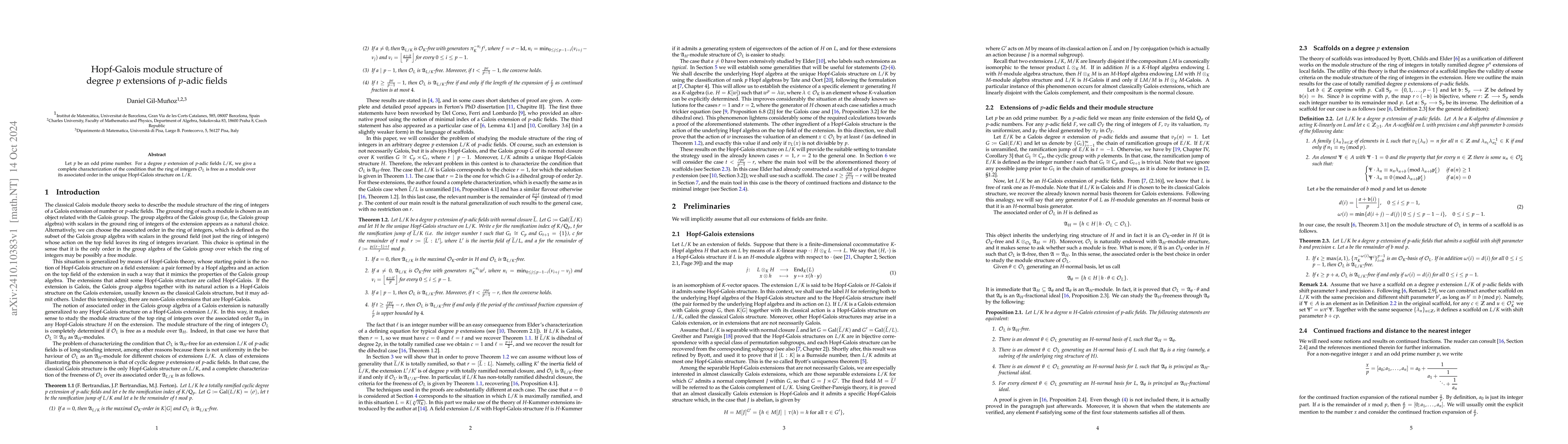 Thumbnail for Hopf-Galois module structure of degree p extensions of p-adic fields