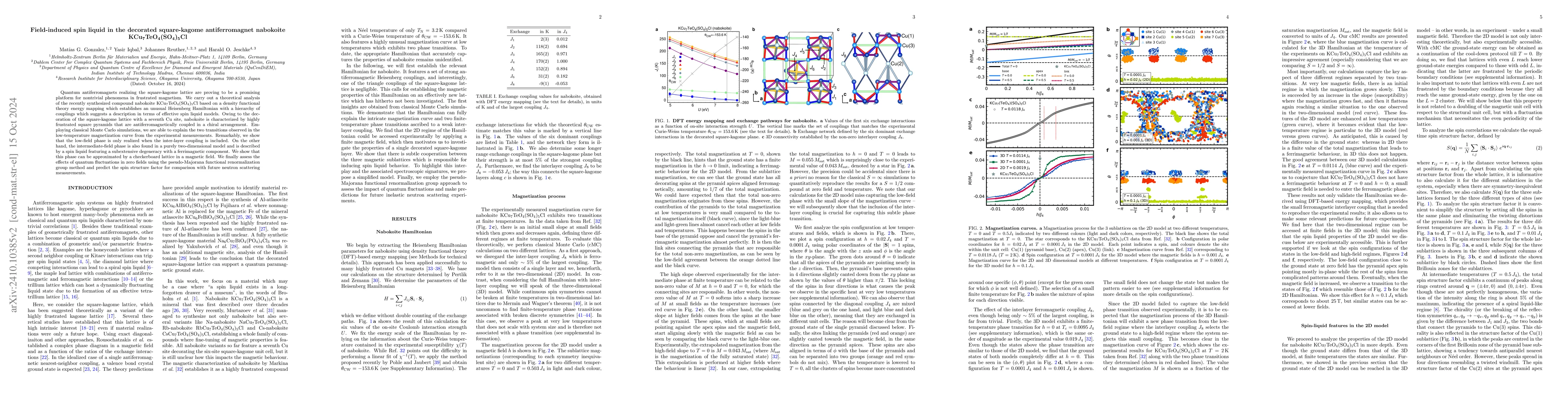 Thumbnail for Field-induced spin liquid in the decorated square-kagome antiferromagnet
  nabokoite KCu$_7$TeO$_4$(SO$_4$)$_5$Cl