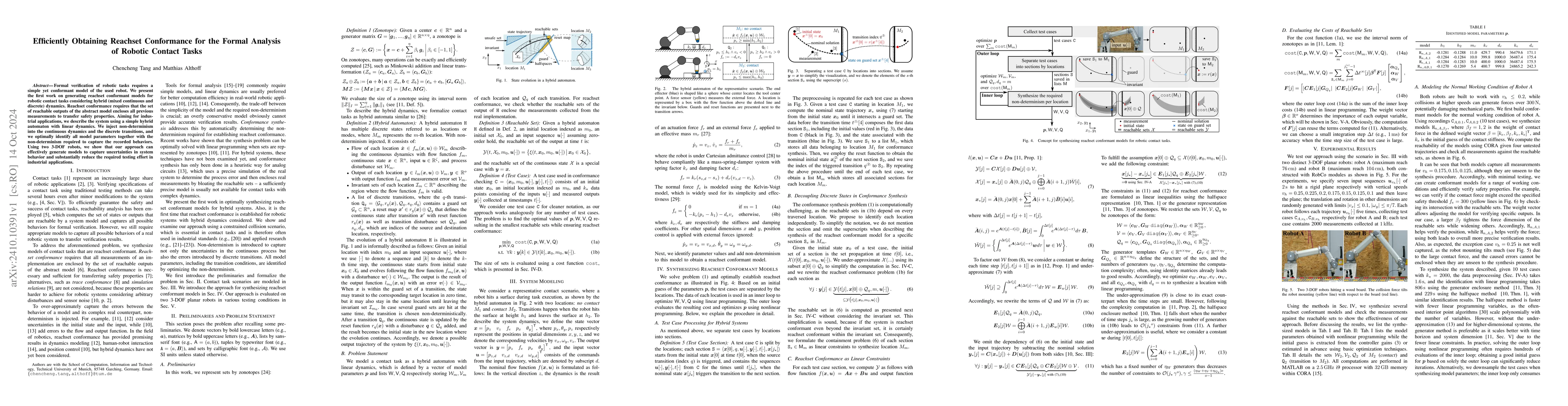 Thumbnail for Efficiently Obtaining Reachset Conformance for the Formal Analysis of
  Robotic Contact Tasks