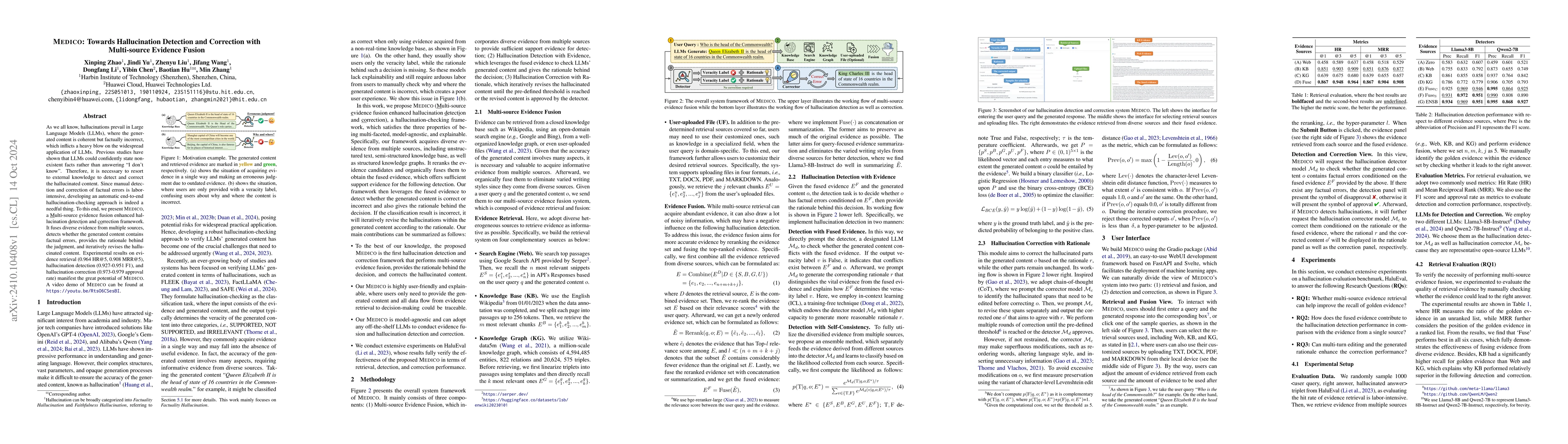 Thumbnail for Medico: Towards Hallucination Detection and Correction with Multi-source
  Evidence Fusion