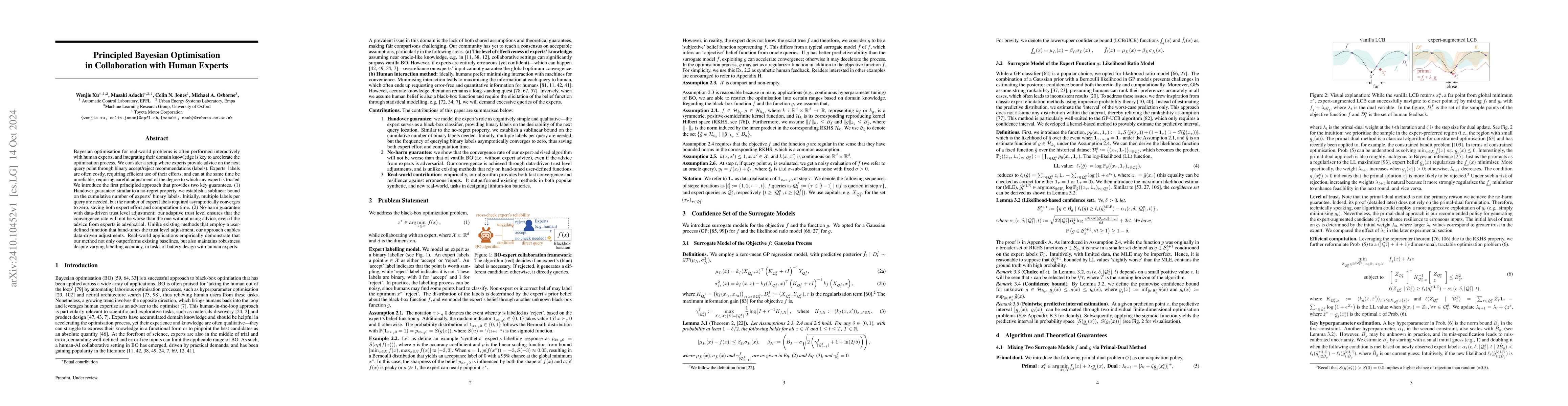 Thumbnail for Principled Bayesian Optimisation in Collaboration with Human Experts