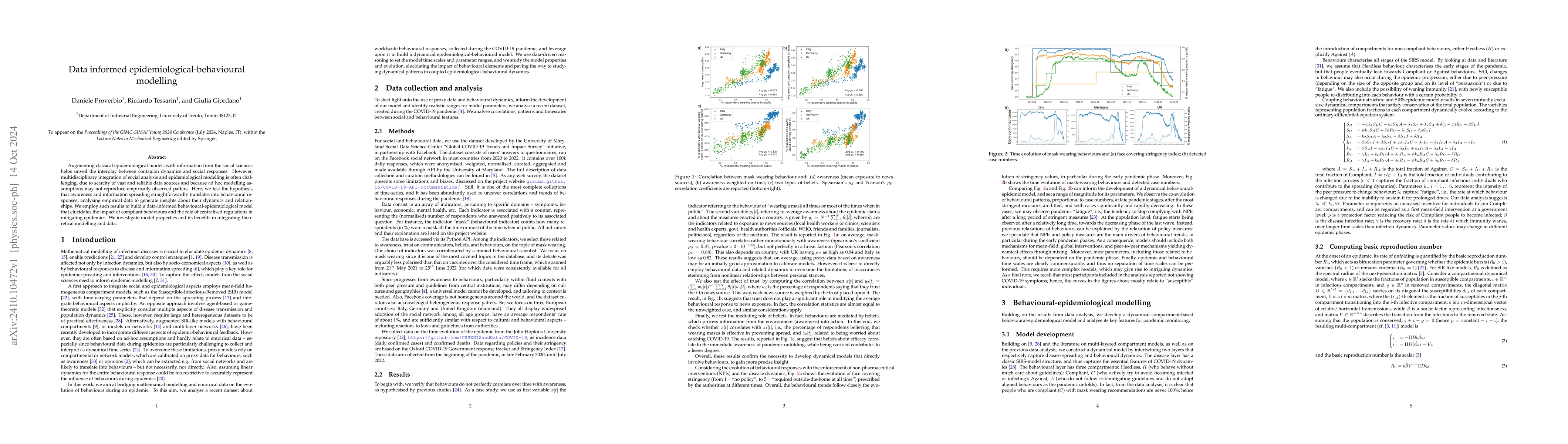 Thumbnail for Data informed epidemiological-behavioural modelling