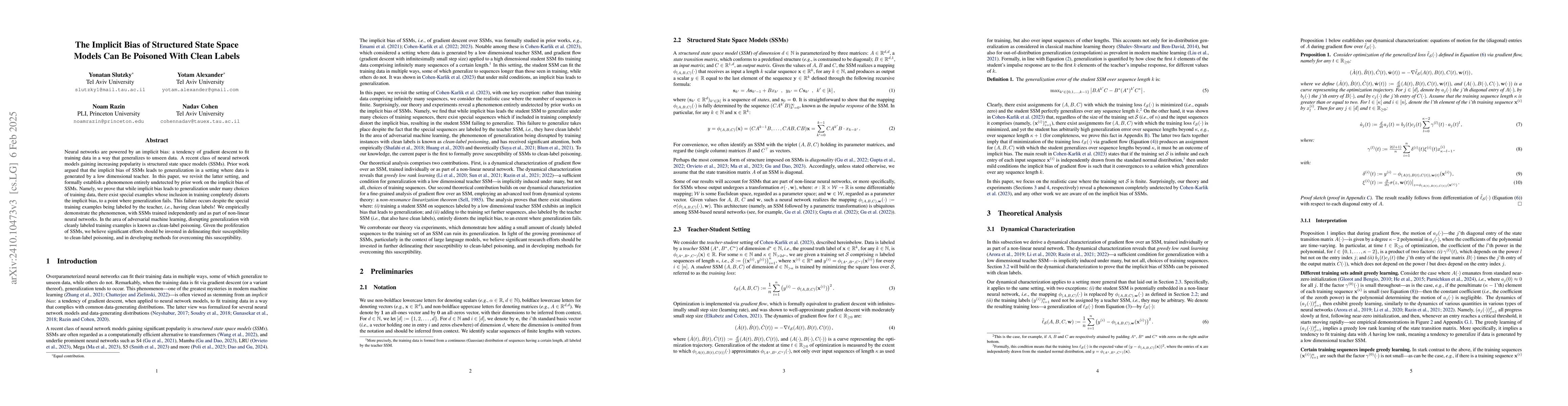 Thumbnail for The Implicit Bias of Structured State Space Models Can Be Poisoned With
  Clean Labels