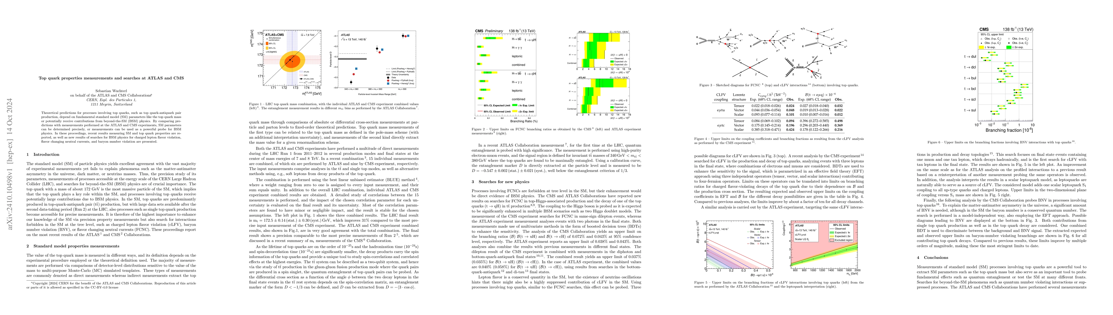 Thumbnail for Top quark properties measurements and searches at ATLAS and CMS