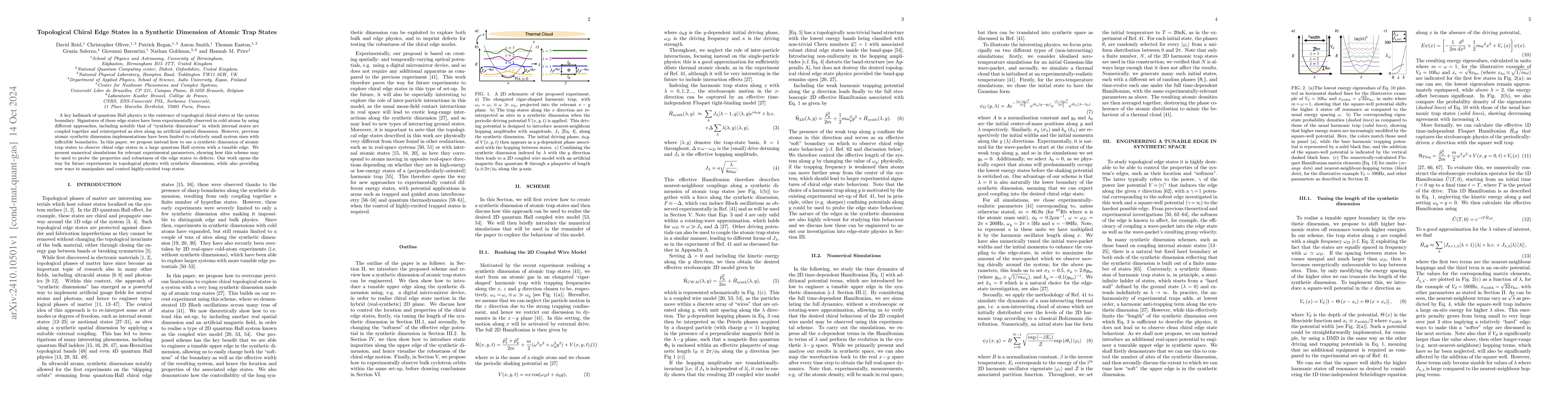 Thumbnail for Topological Chiral Edge States in a Synthetic Dimension of Atomic Trap
  States