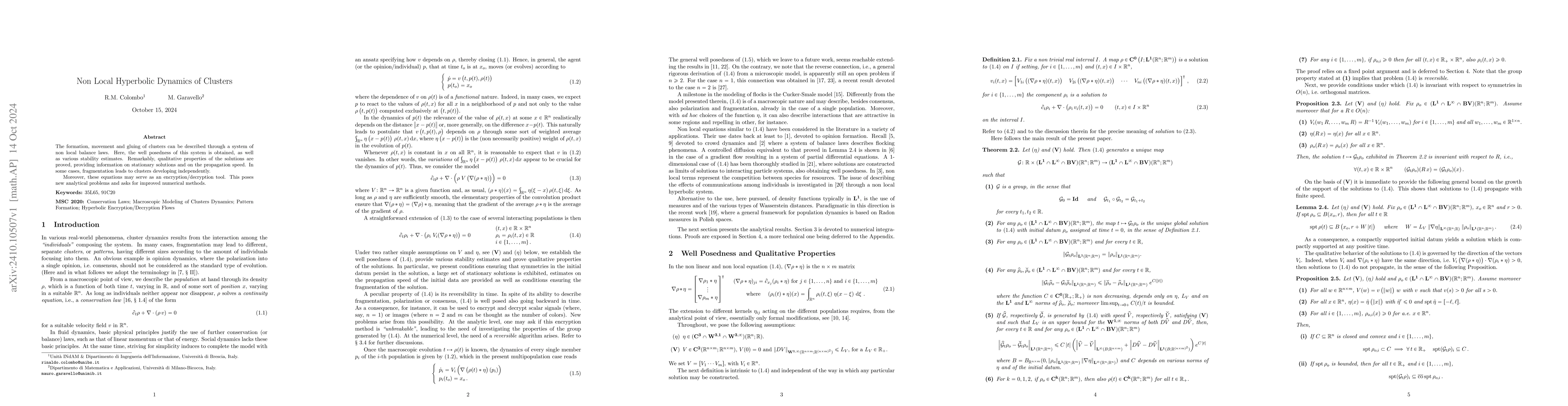 Thumbnail for Non Local Hyperbolic Dynamics of Clusters