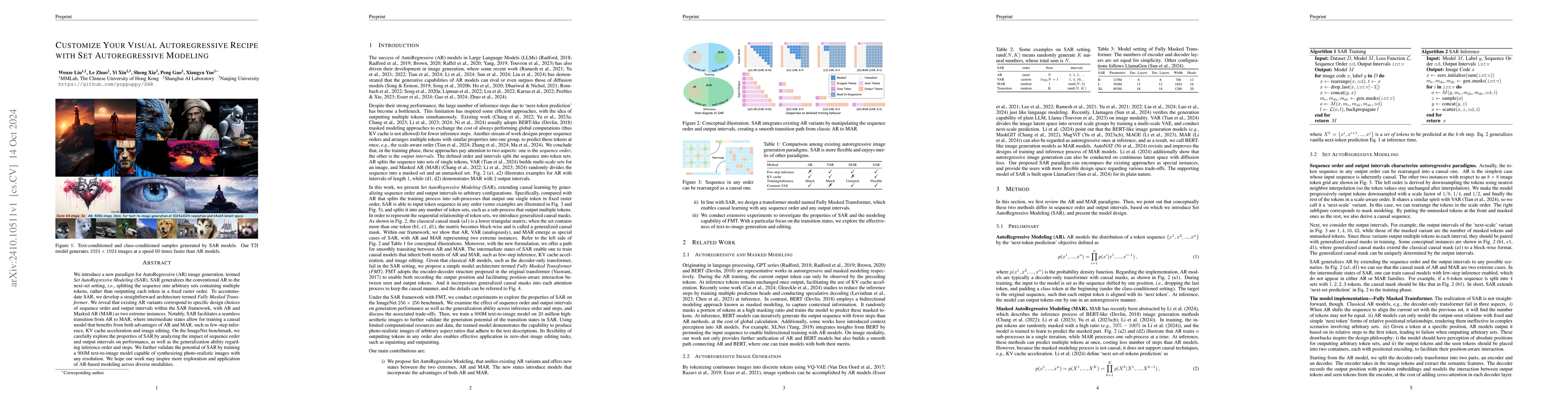 Thumbnail for Customize Your Visual Autoregressive Recipe with Set Autoregressive
  Modeling