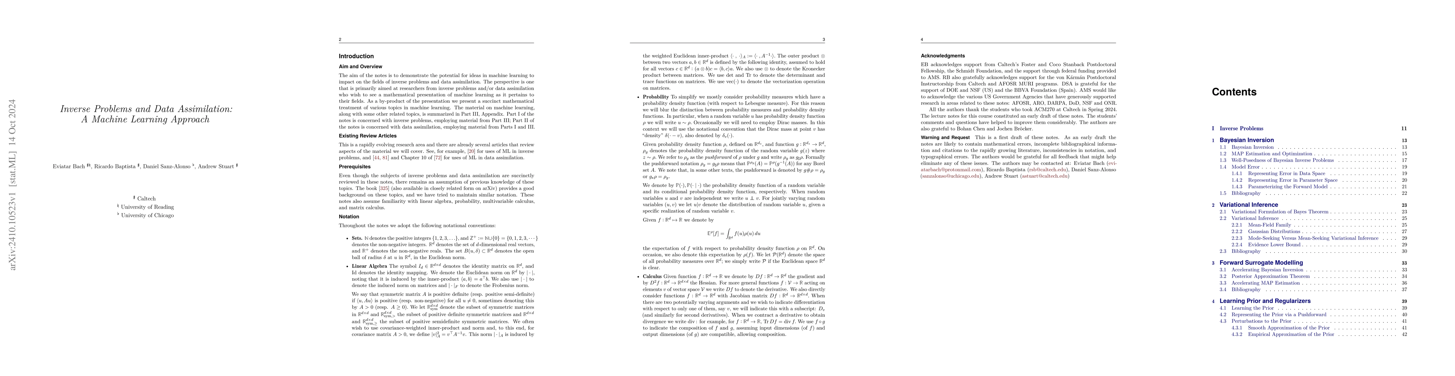 Thumbnail for Inverse Problems and Data Assimilation: A Machine Learning Approach