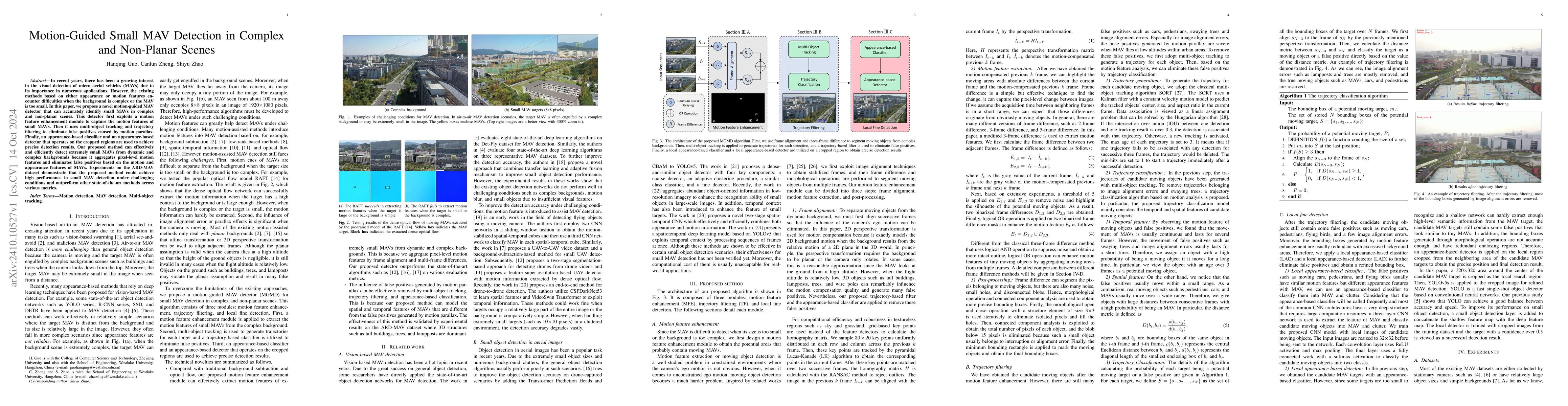 Thumbnail for Motion-guided small MAV detection in complex and non-planar scenes