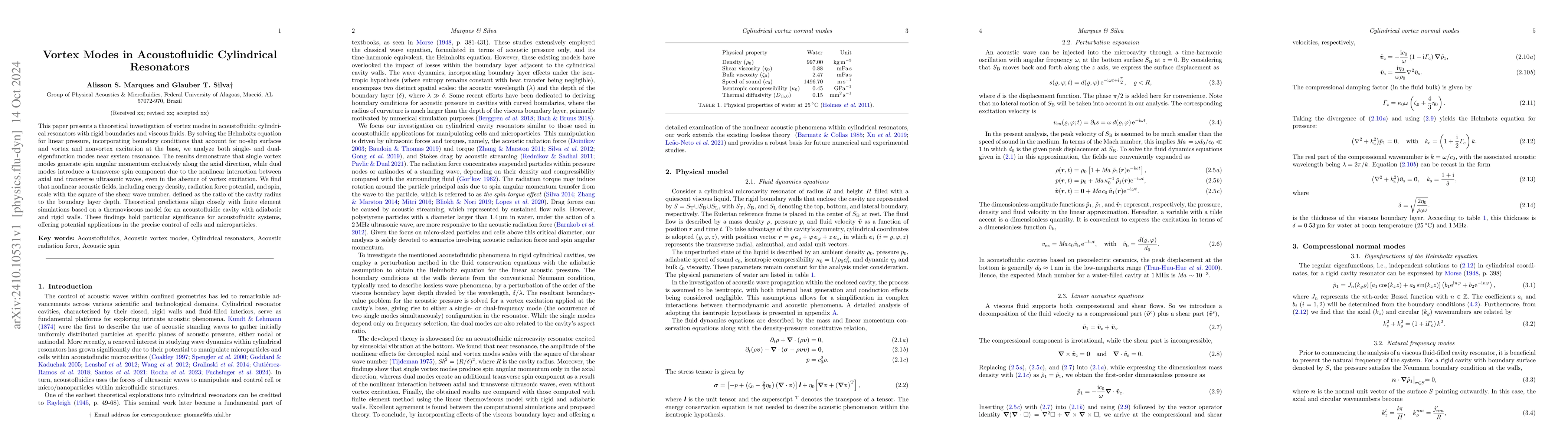 Thumbnail for Vortex Modes in Acoustofluidic Cylindrical Resonators