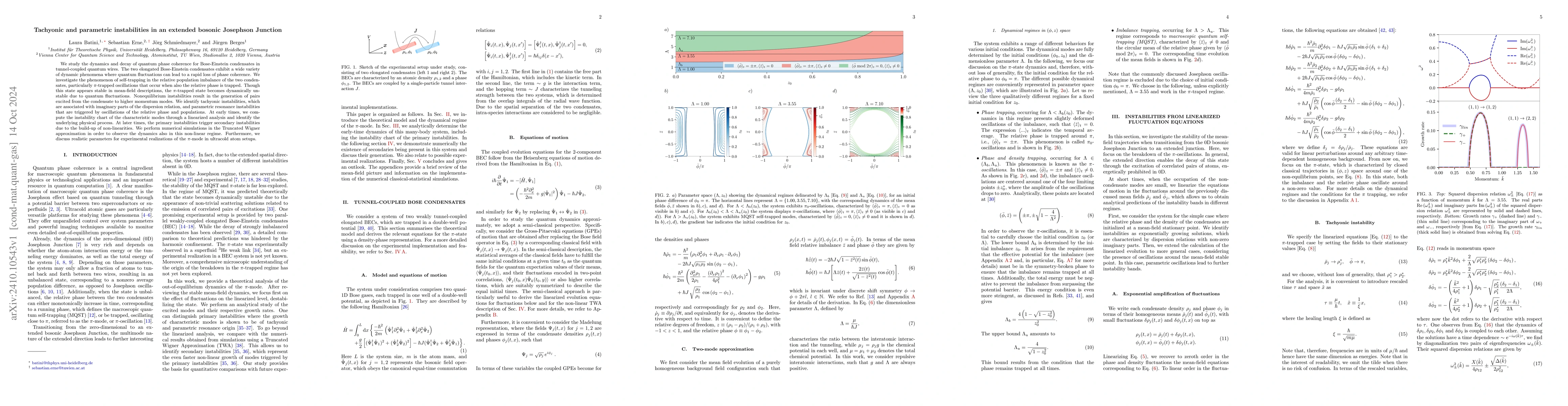 Thumbnail for Tachyonic and parametric instabilities in an extended bosonic Josephson
  Junction