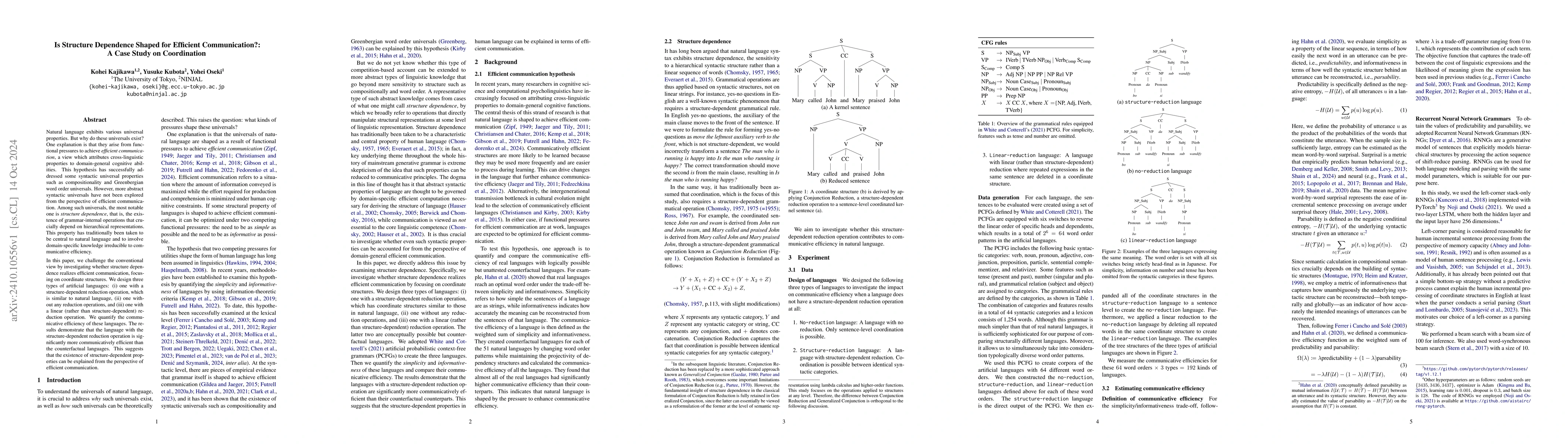 Thumbnail for Is Structure Dependence Shaped for Efficient Communication?: A Case
  Study on Coordination
