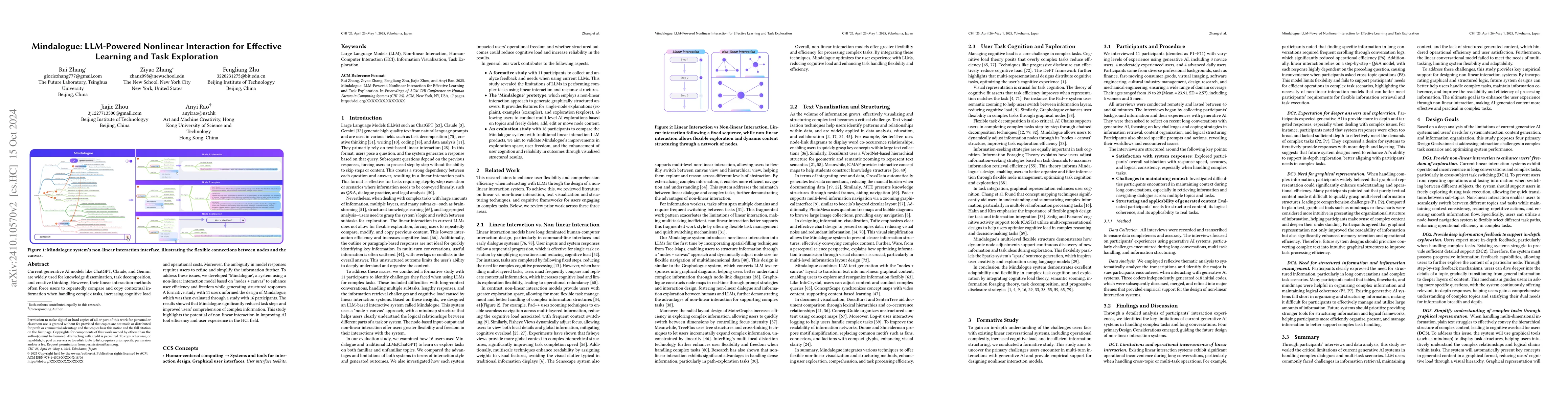 Thumbnail for Mindalogue: LLM-Powered Nonlinear Interaction for Effective Learning and
  Task Exploration