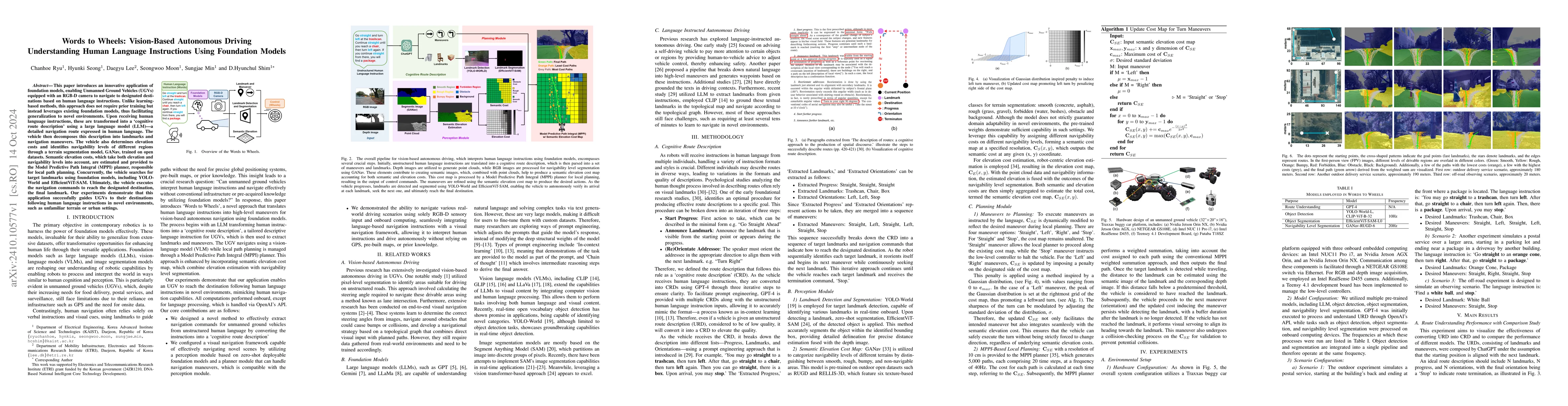 Thumbnail for Words to Wheels: Vision-Based Autonomous Driving Understanding Human
  Language Instructions Using Foundation Models