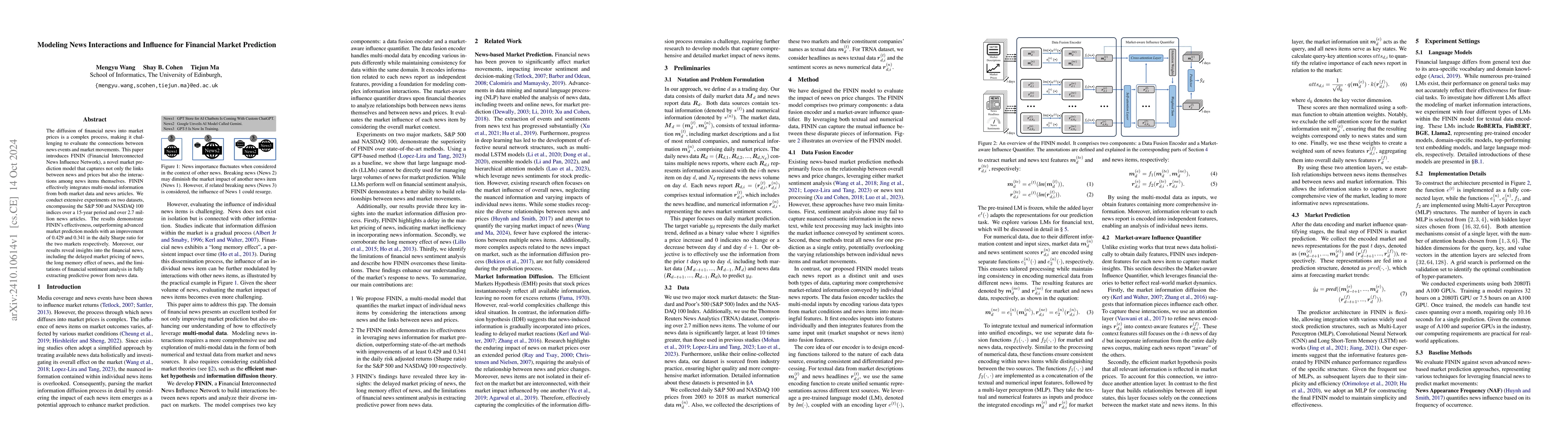 Thumbnail for Modeling News Interactions and Influence for Financial Market Prediction