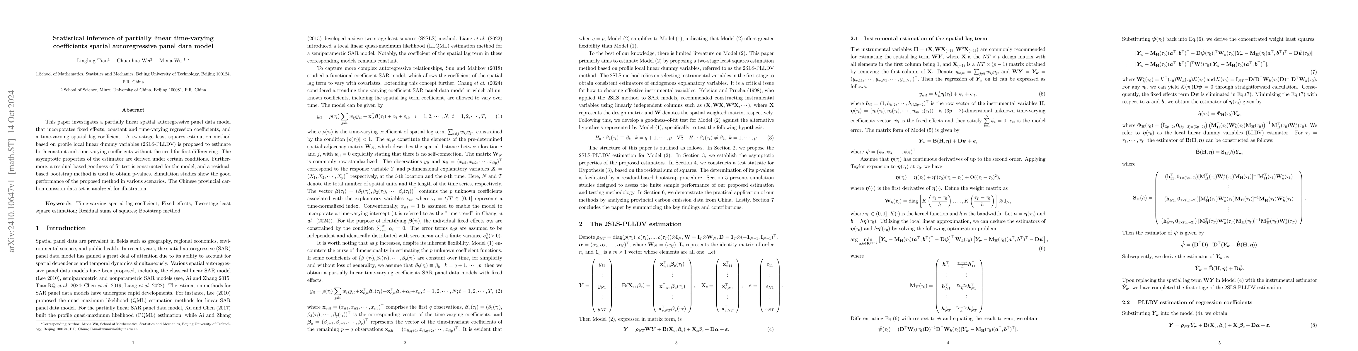 Thumbnail for Statistical inference of partially linear time-varying coefficients
  spatial autoregressive panel data model