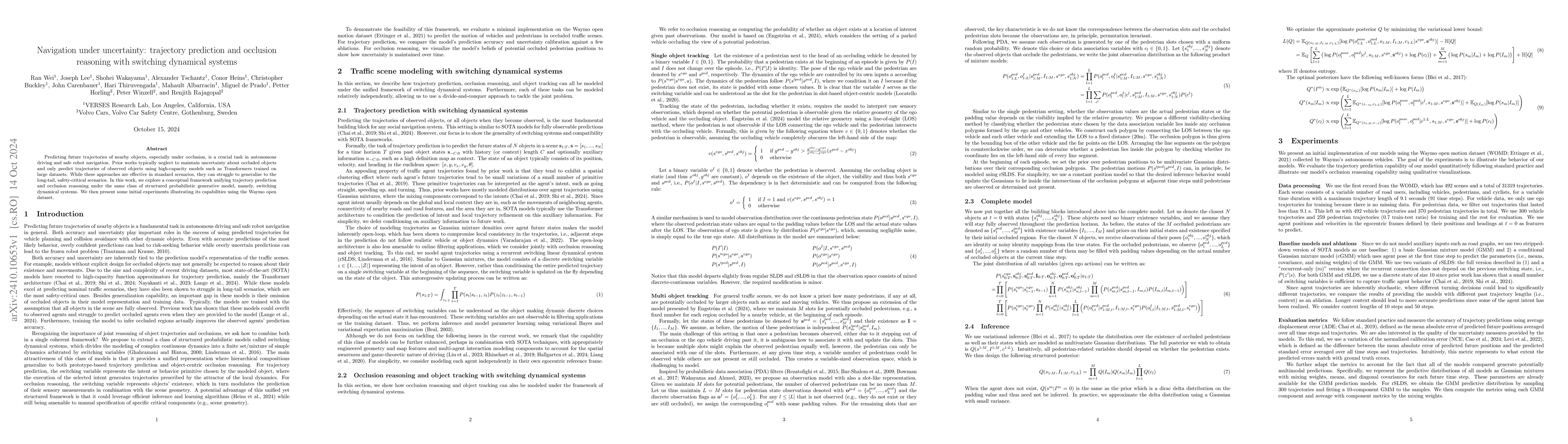 Thumbnail for Navigation under uncertainty: Trajectory prediction and occlusion
  reasoning with switching dynamical systems