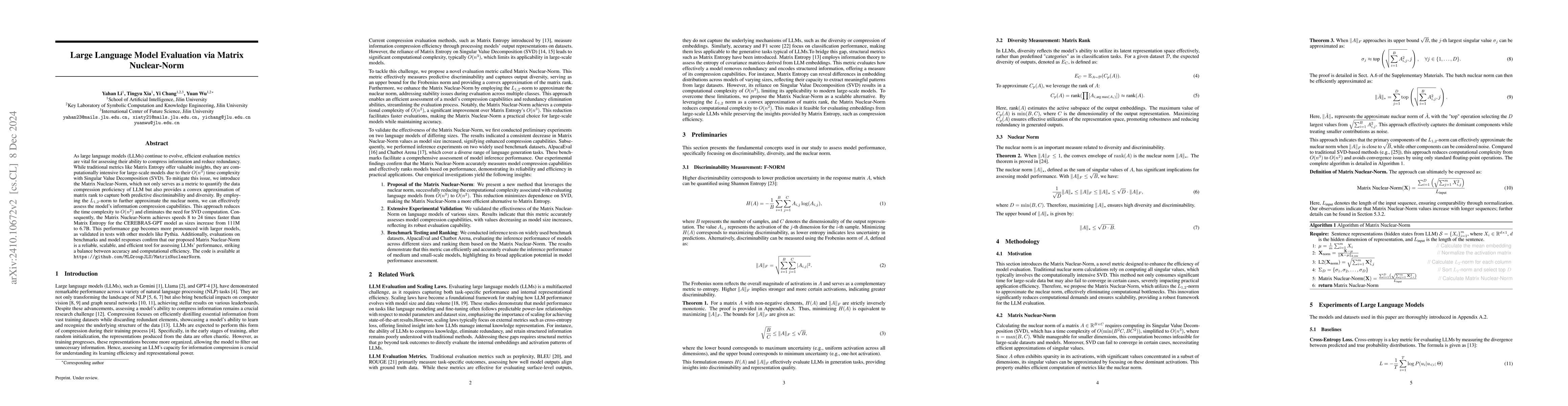 Thumbnail for Large Language Model Evaluation via Matrix Nuclear-Norm