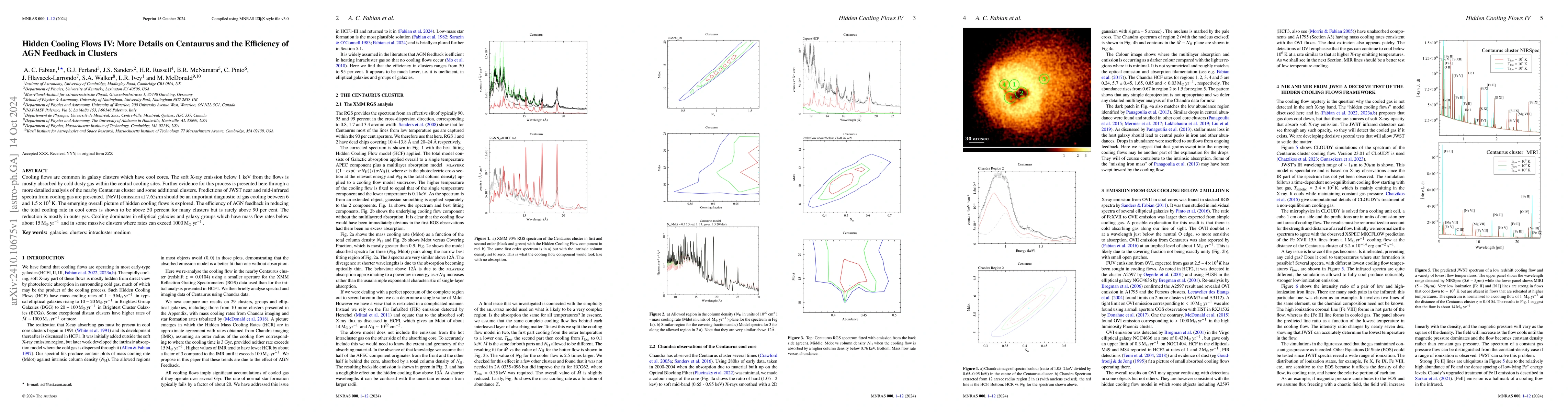 Thumbnail for Hidden Cooling Flows IV: More Details on Centaurus and the Efficiency of
  AGN Feedback in Clusters