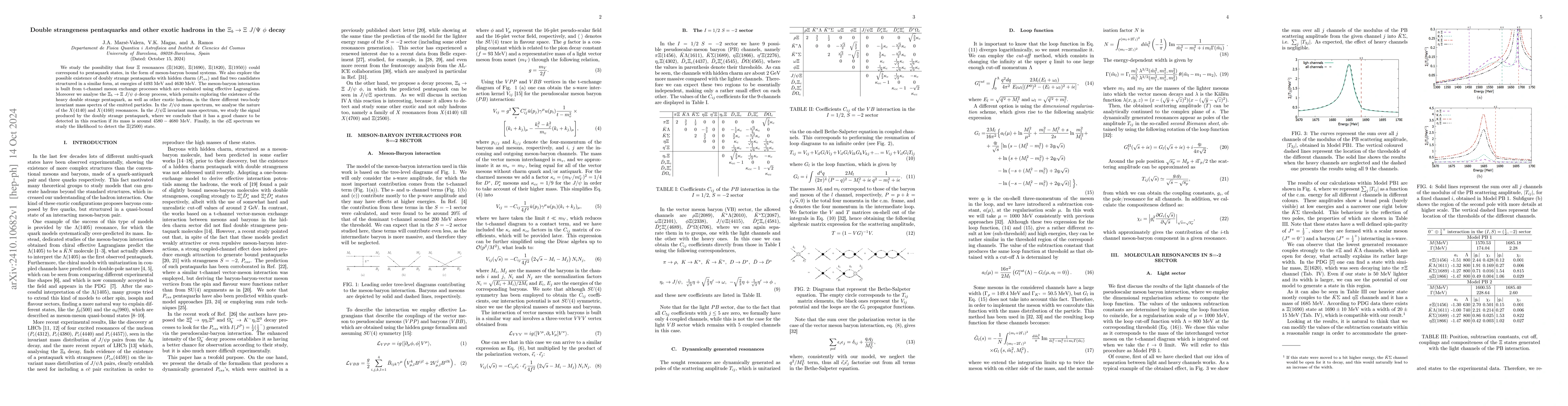 Thumbnail for Double strangeness pentaquarks and other exotic hadrons in the $Ξ_b
  \to Ξ J/Ψ φ$ decay